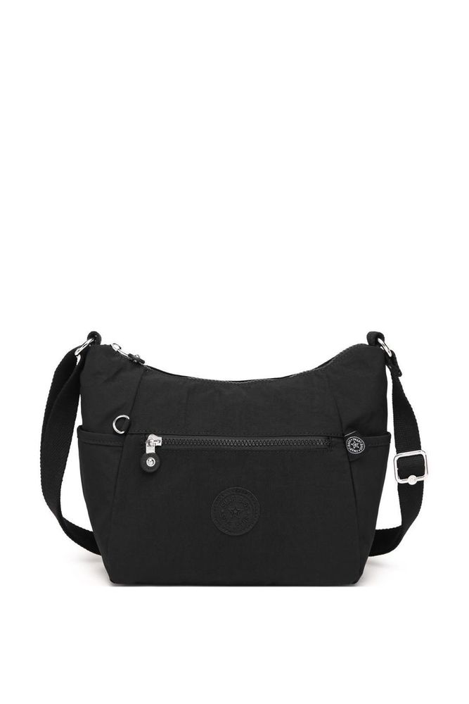 Smart Bags Krinkıl Siyah Kumaş Kadın Çapraz Askılı Çanta SMB3107