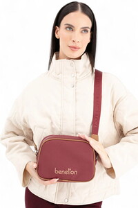  Benetton  Bordo-Camel Kadın Çapraz Askılı Çanta BNT1648