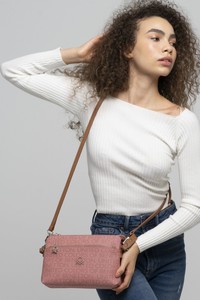 Benetton Monogram Gül/Taba Kadın Çapraz Askılı Çanta BNT820