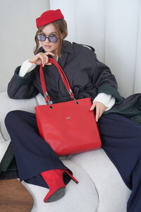  Bilik Deri Logo Detaylı Kırmızı-Rölax Kadın Omuz Çantası BLM 1562