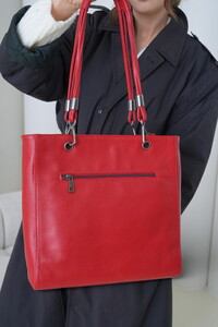  Bilik Deri Logo Detaylı Kırmızı-Rölax Kadın Omuz Çantası BLM 1562