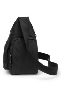  Smart Bags Krinkıl Siyah Metalik Kumaş Kadın Omuz Çantası SMBMT1115