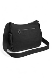  Smart Bags Krinkıl Siyah Metalik Kumaş Kadın Omuz Çantası SMBMT1115