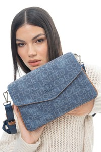  Benetton Monogram Kot-Lacivert Kadın Çapraz Askılı Çanta BNT1125