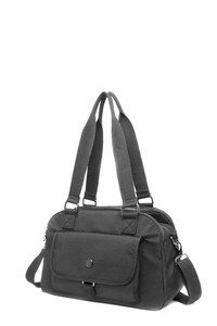 Smart Bags Krinkıl Siyah Metalik Kumaş Kadın Omuz Çantası SMBMT1122