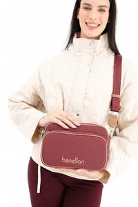  Benetton  Bordo-Camel Kadın Çapraz Askılı Çanta BNT1653