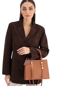 Sisley Logo Detaylı Taba Kadın Omuz Çantası SLY283