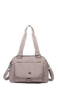 Smart Bags Krinkıl Vizon Metalik Kumaş Kadın Omuz Çantası SMBMT1122