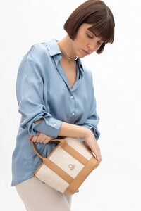  Benetton Monogram Bej-Camel Kadın El Çantası BNT1597