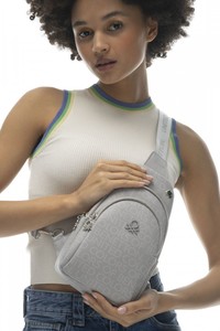 Benetton Monogram Gri Kadın Body Bag BNT954