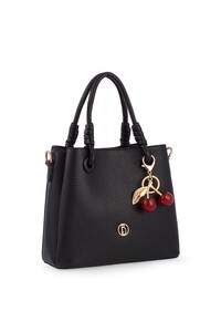  Bilik Deri Logo Detaylı Siyah Kadın El Çantası RİV 145-R