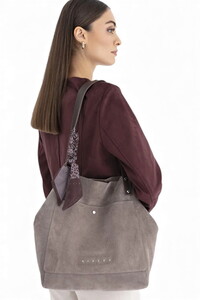  Sisley Nappa Taş-Kahve Kadın Omuz Çantası SLY303