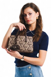 U.S. Polo Assn. Logo Detaylı Kahve Kadın El Çantası US25507