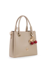  Bilik Deri Logo Detaylı Vizon Kadın El Çantası RİV 145-R