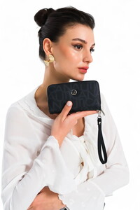  Nautica Monogram Siyah Kadın Portföy & Clutch Çanta C7300T