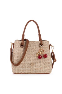 Bilik Deri Hasır Bej-Taba Kadın El Çantası RİV 145-H
