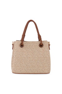  Bilik Deri Hasır Bej-Taba Kadın El Çantası RİV 145-H