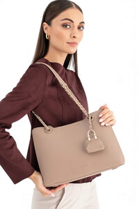 Sisley Logo Detaylı Taş Kadın Omuz Çantası SLY266