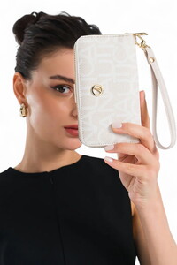  Nautica Monogram Krem Kadın Portföy & Clutch Çanta C7300T