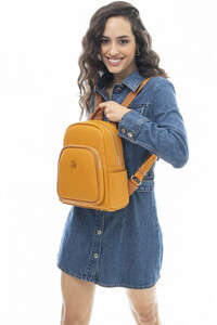 Benetton Gofraj Tarçın-Camel Kadın Sırt Çantası BNT573