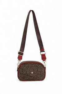 Benetton Monogram Kahve-Bordo Kadın Çapraz Askılı Çanta BNT1687