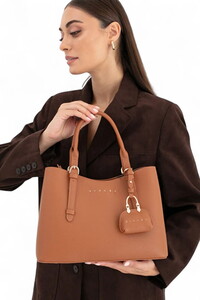 Sisley Logo Detaylı Taba Kadın El Çantası SLY296