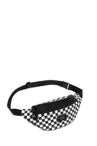 Smart Bags Krinkıl Siyah Kumaş/Beyaz Kadın Bel Çantası SMBDM3030