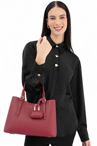  Sisley Logo Detaylı Bordo Kadın El Çantası SLY296