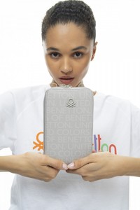  Benetton Monogram Gri Kadın Telefon Çantası BNT938