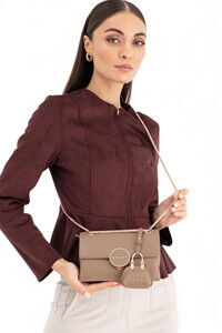 Sisley Logo Detaylı Taş Kadın Omuz Çantası SLY262