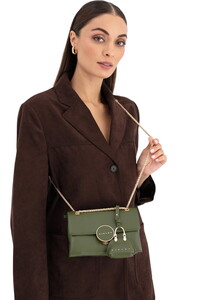 Sisley Logo Detaylı Haki Kadın Omuz Çantası SLY262