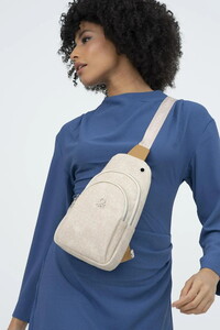Benetton Monogram Bej/Camel Kadın Body Bag BNT1286