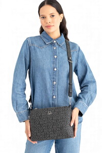 Benetton Monogram Siyah Kadın Çapraz Askılı Çanta BNT1636