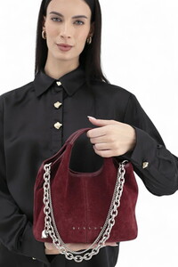  Sisley Nappa Bordo Kadın El Çantası SLY299