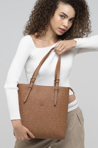  Benetton Monogram Camel Kadın Omuz Çantası BNT833
