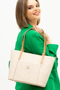  Benetton Monogram Bej-Camel Kadın Omuz Çantası BNT1321
