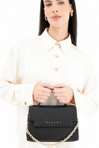 Sisley Logo Detaylı Siyah Kadın El Çantası SLY237