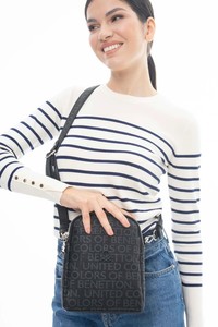 Benetton Monogram Siyah Kadın Çapraz Askılı Çanta BNT1136