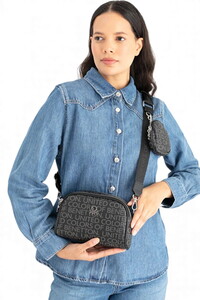 Benetton Monogram Siyah Kadın Çapraz Askılı Çanta BNT1639