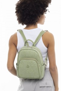  Benetton Monogram Yeşil Kadın Sırt Çantası BNT917