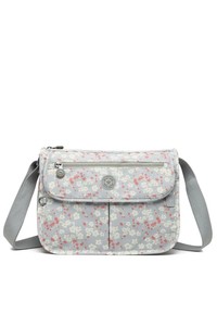 Smart Bags Krinkıl Gri Çiçekli Kadın Çapraz Askılı Çanta SMB3164