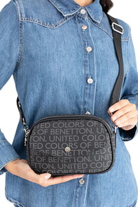 Benetton Monogram Siyah Kadın Çapraz Askılı Çanta BNT1687