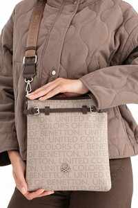  Benetton Monogram Taş-Kahve Kadın Çapraz Askılı Çanta BNT1684