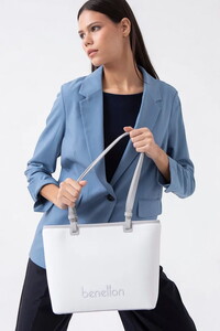Benetton  Beyaz-Gri Kadın Omuz Çantası BNT1583