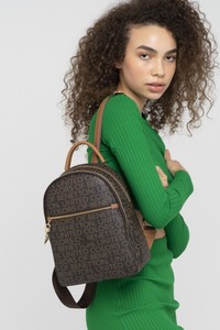  Benetton Monogram Kahve-Taba Kadın Sırt Çantası BNT824