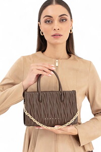 Sisley Logo Detaylı Kahve Kadın El Çantası SLY231