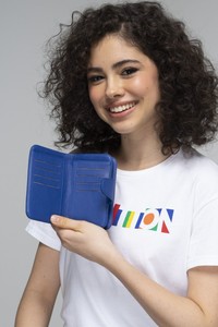  Benetton Gofraj Saks Mavi Kadın Cüzdan BNT765