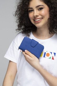  Benetton Gofraj Saks Mavi Kadın Cüzdan BNT765