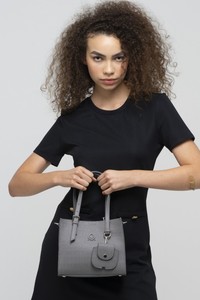 Benetton Gofraj Gri Kadın Omuz Çantası BNT871