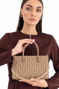 Sisley Logo Detaylı Vizon Kadın El Çantası SLY231